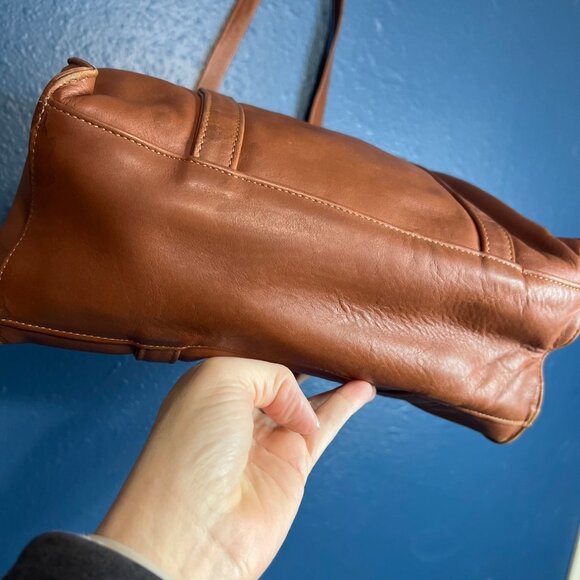 Vintage Laura USA Tan Leather Shopper Tote Bag - Picture 4 of 7